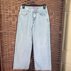 Edikted Pale Blue Wide Leg Denim Jeans